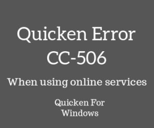 Quicken Error CC-506