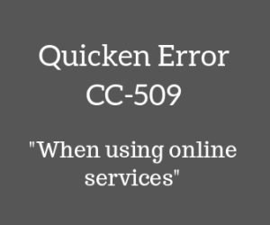 Quicken Error CC-509