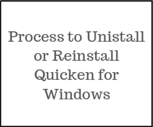 Uninstall or reinstall Quicken