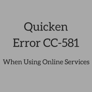 Quicken Error CC-581