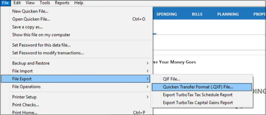 Transfer Quicken Data From One File to Another