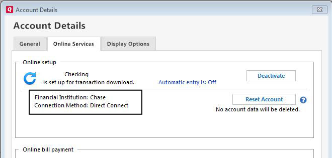 Switch from Express Web Connect to Direct Connect in Quicken