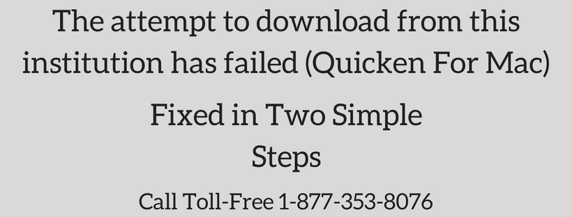 Read more about the article The attempt to download from this institution has failed (Quicken For Mac)